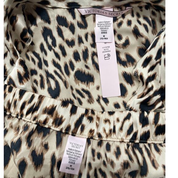 NWT Victoria’s Secret Satin Short Leopard Print Pajama Set Women's Size M - Picture 8 of 11